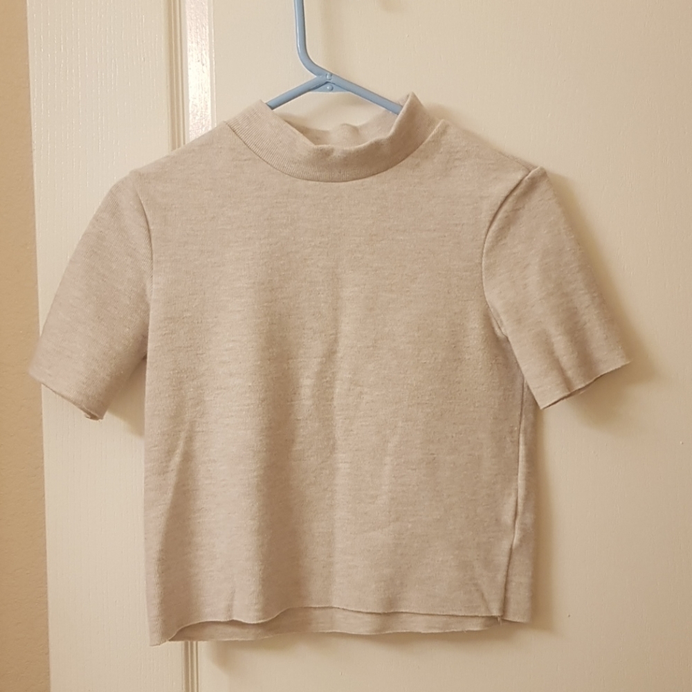 Zara Trafaluc cropped short sleeve sweater